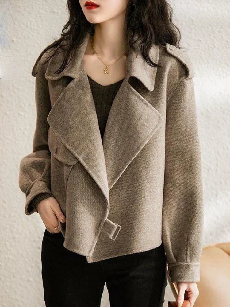 Lillian - veste en crêpe chaude à col élégant