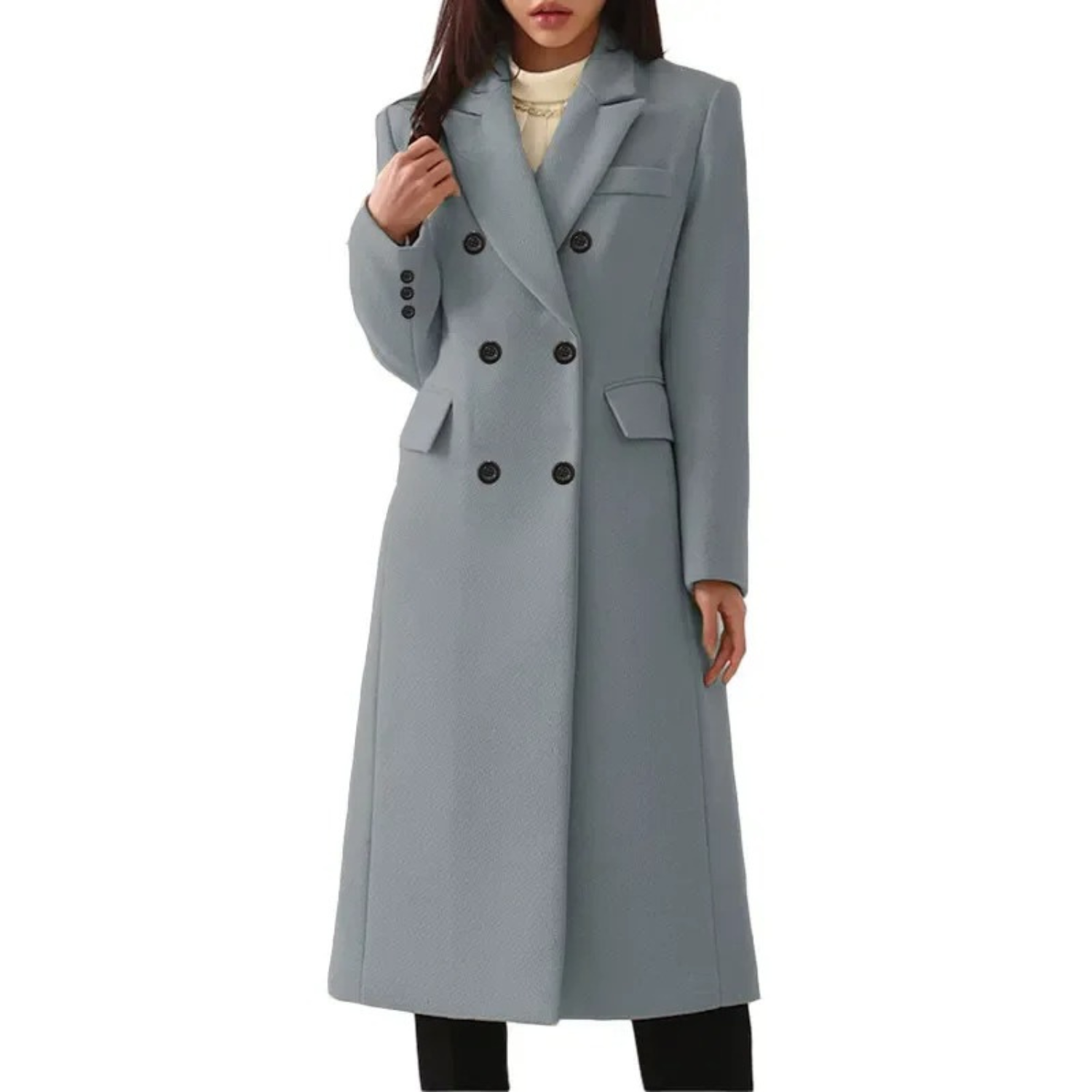 Manteau élégant à double col