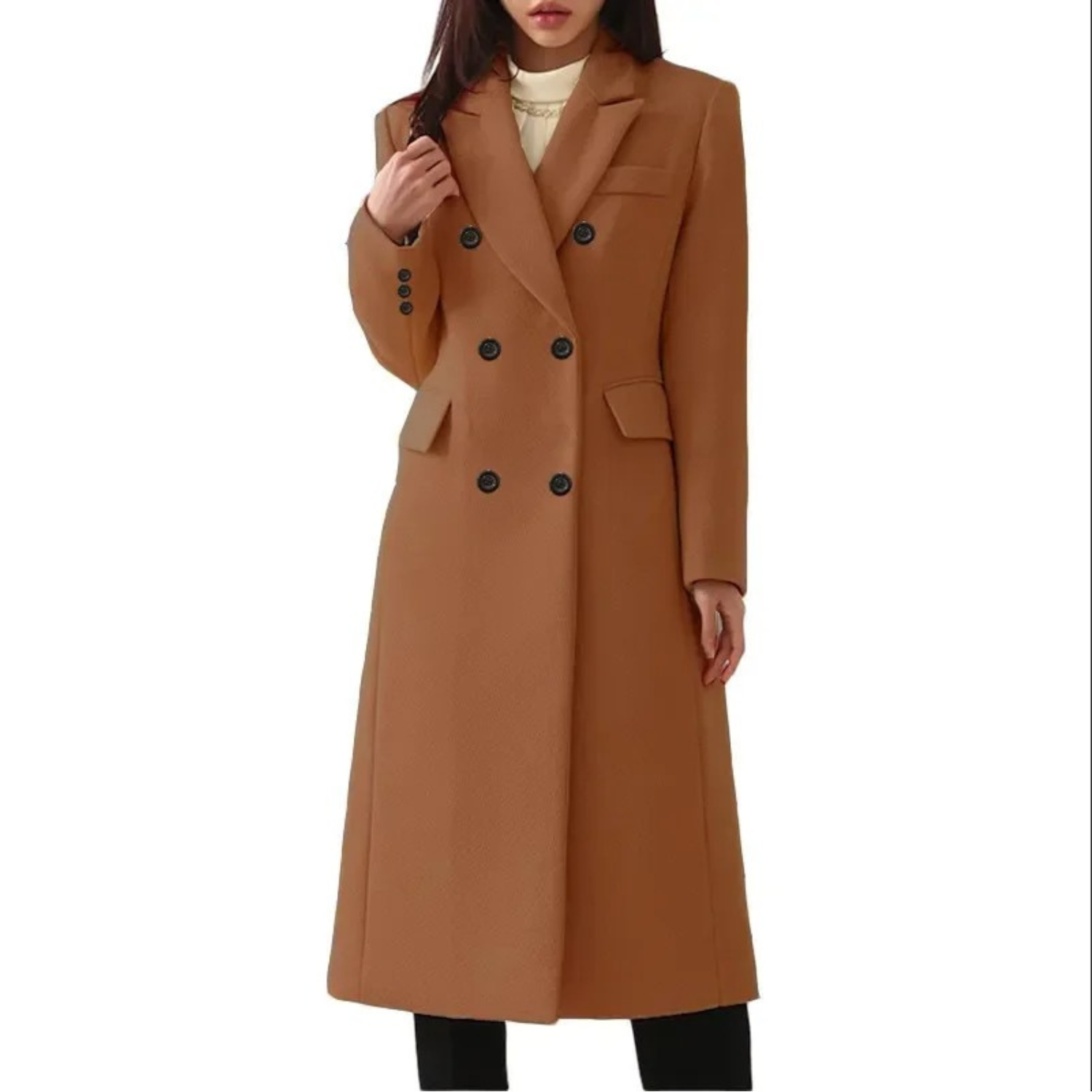 Manteau élégant à double col