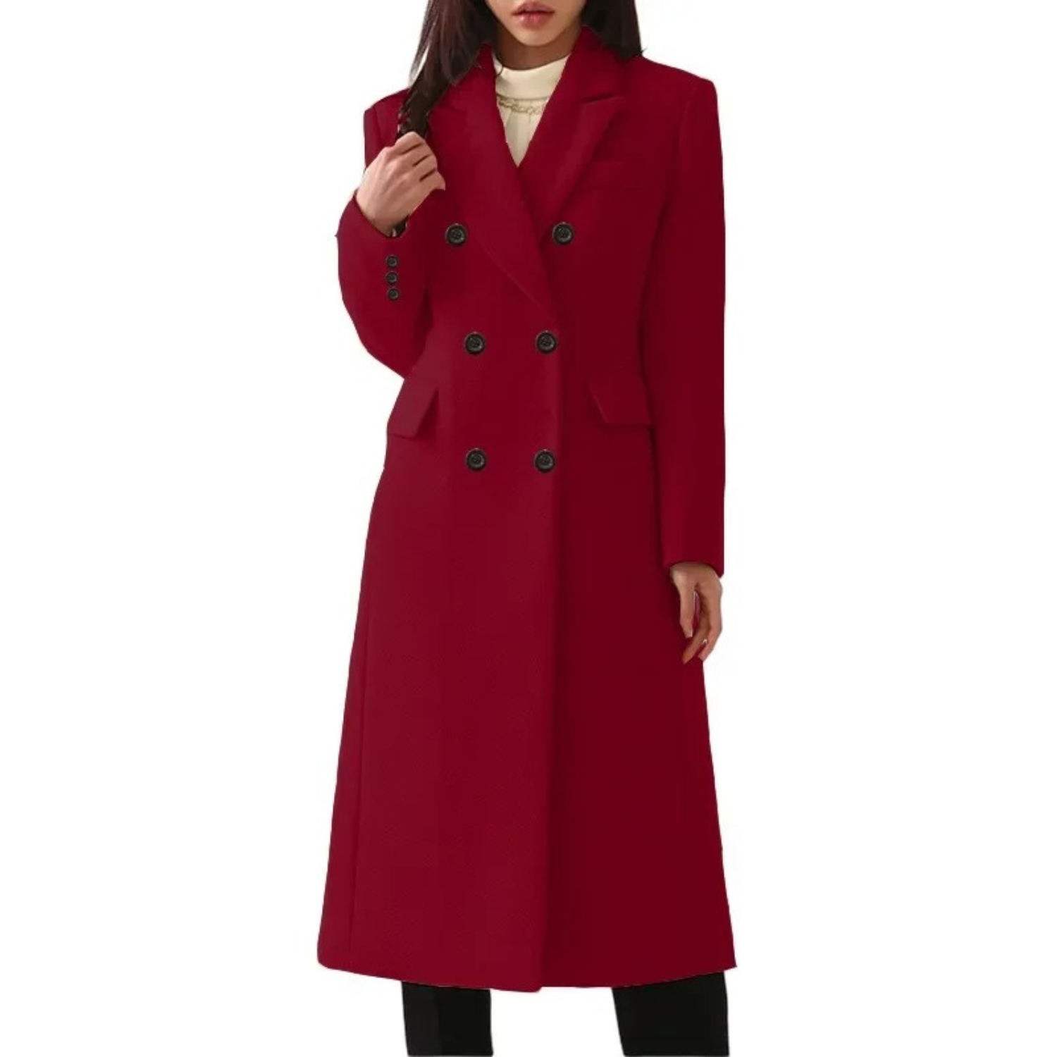 Manteau élégant à double col
