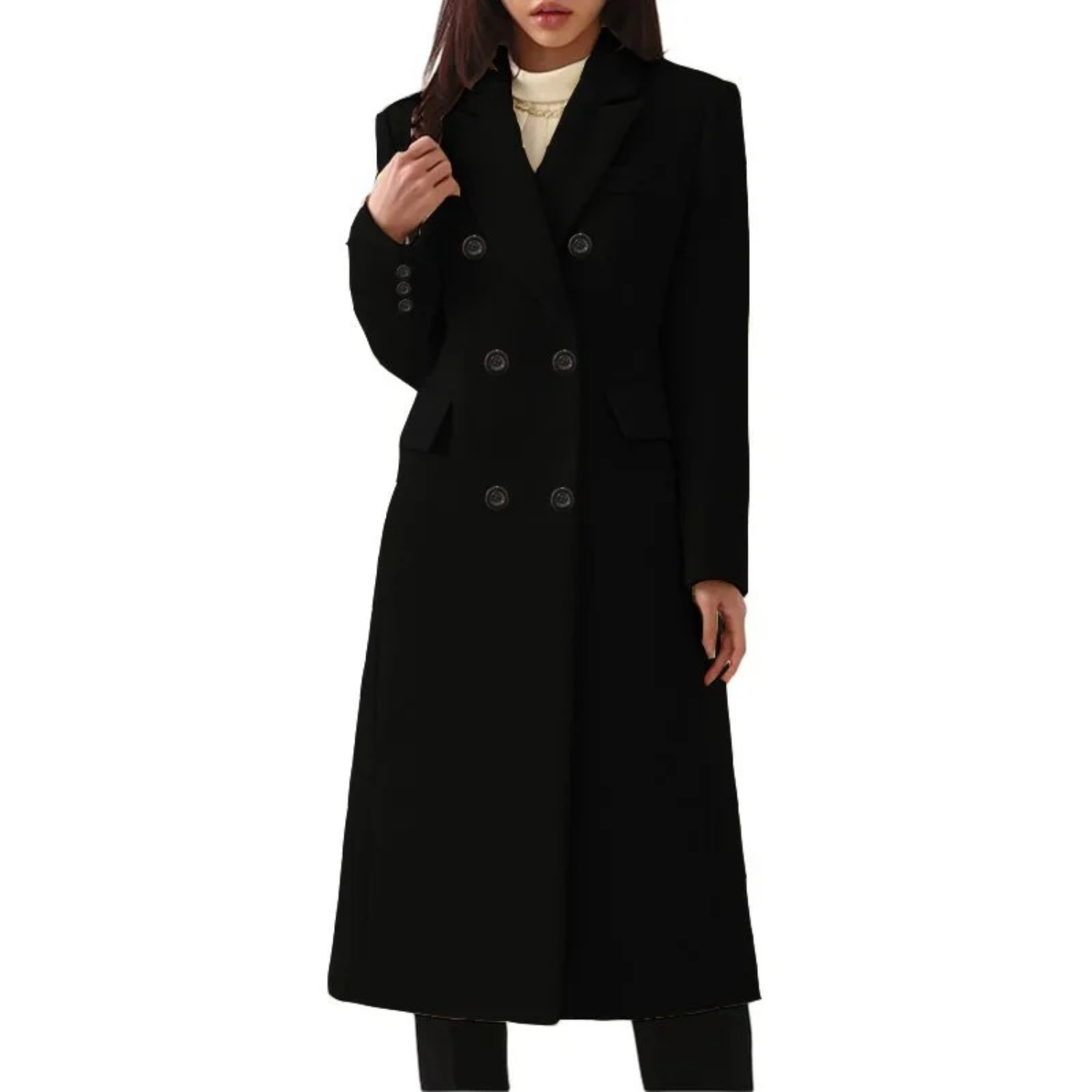Manteau élégant à double col