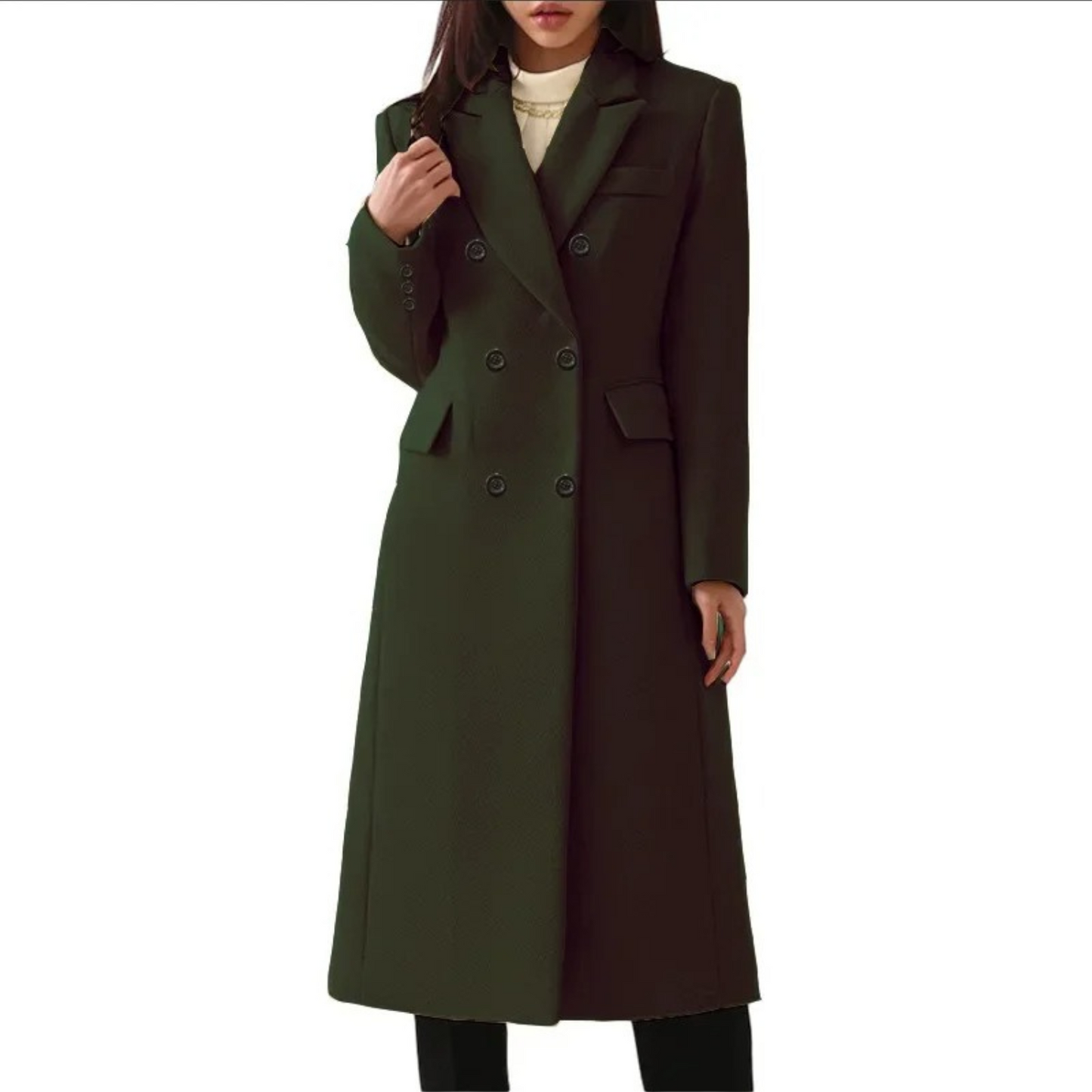 Manteau élégant à double col