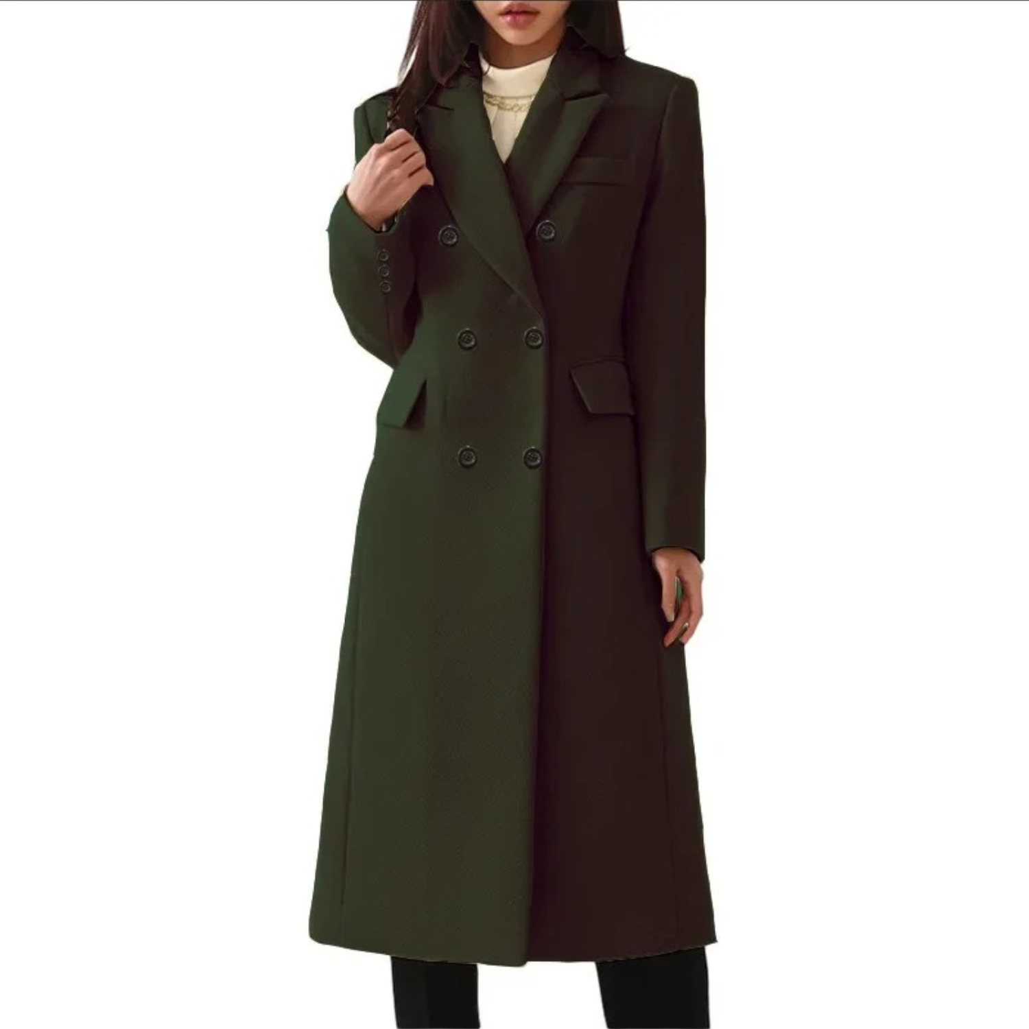 Manteau élégant à double col