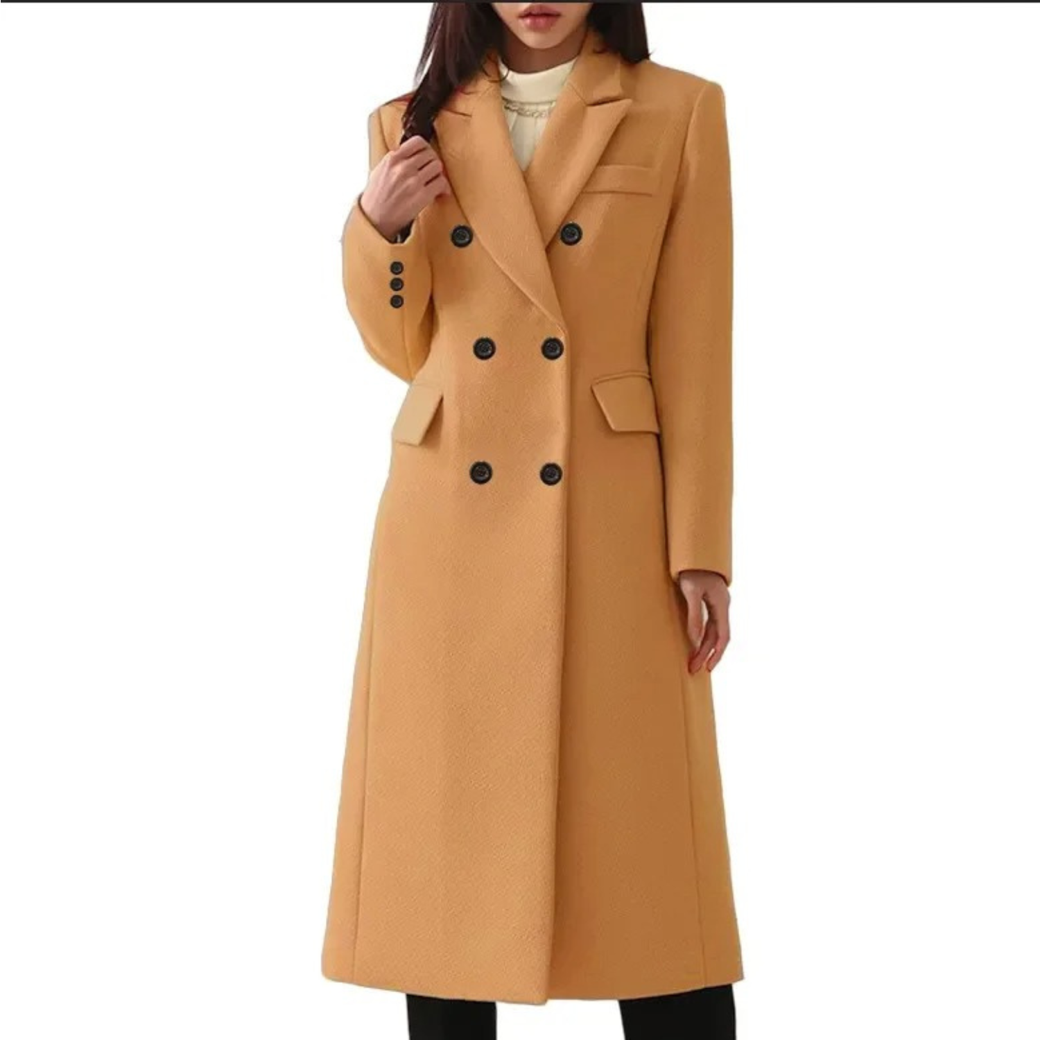 Manteau élégant à double col