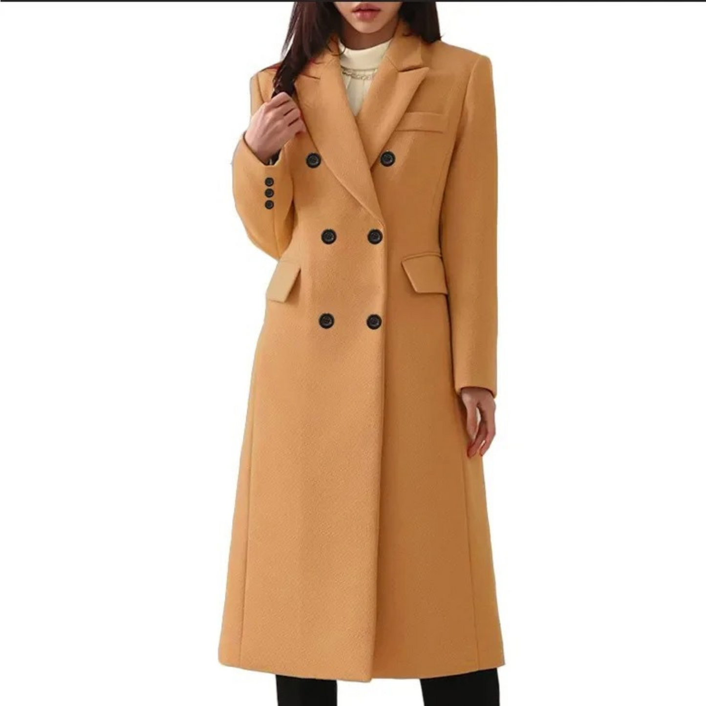 Manteau élégant à double col