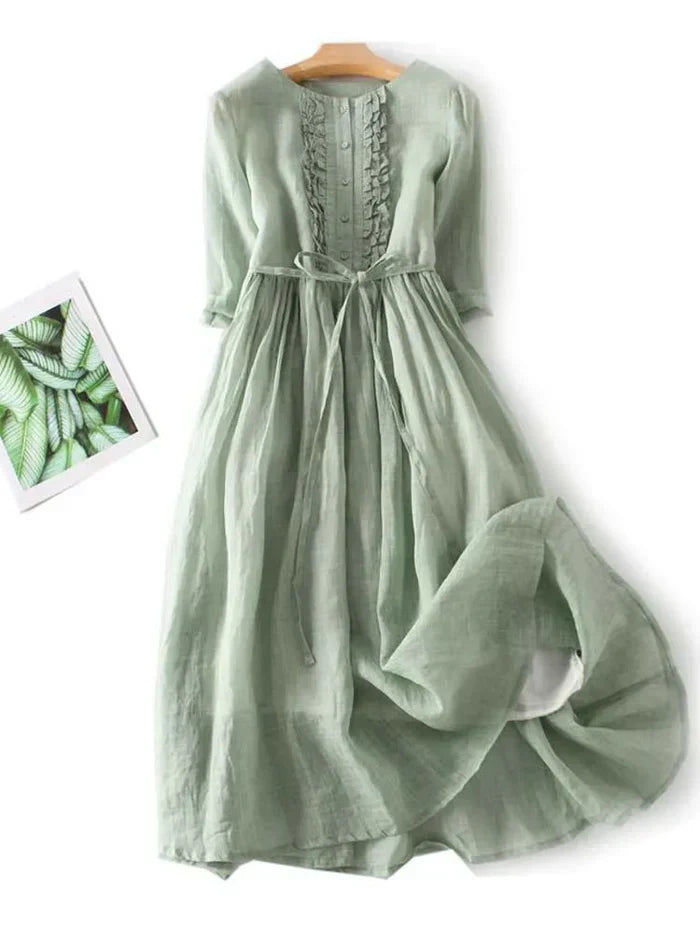 Robe en lin élégante Laura – Style décontracté et raffiné – Projet Paris – Idéale pour l'été