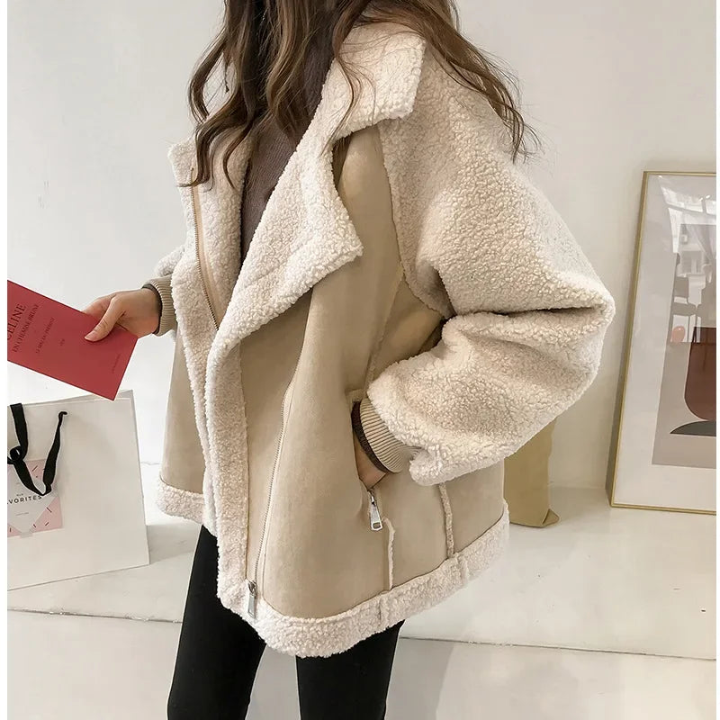 Talia - Veste à col oversize avec poches zippées
