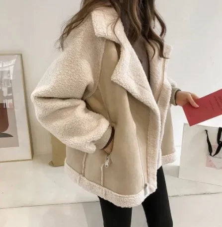 Talia - Veste à col oversize avec poches zippées
