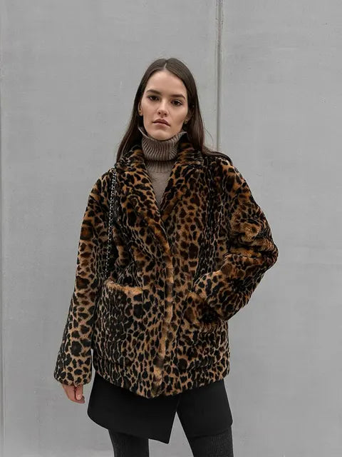 Marianne - manteau élégant avec imprimé léopard