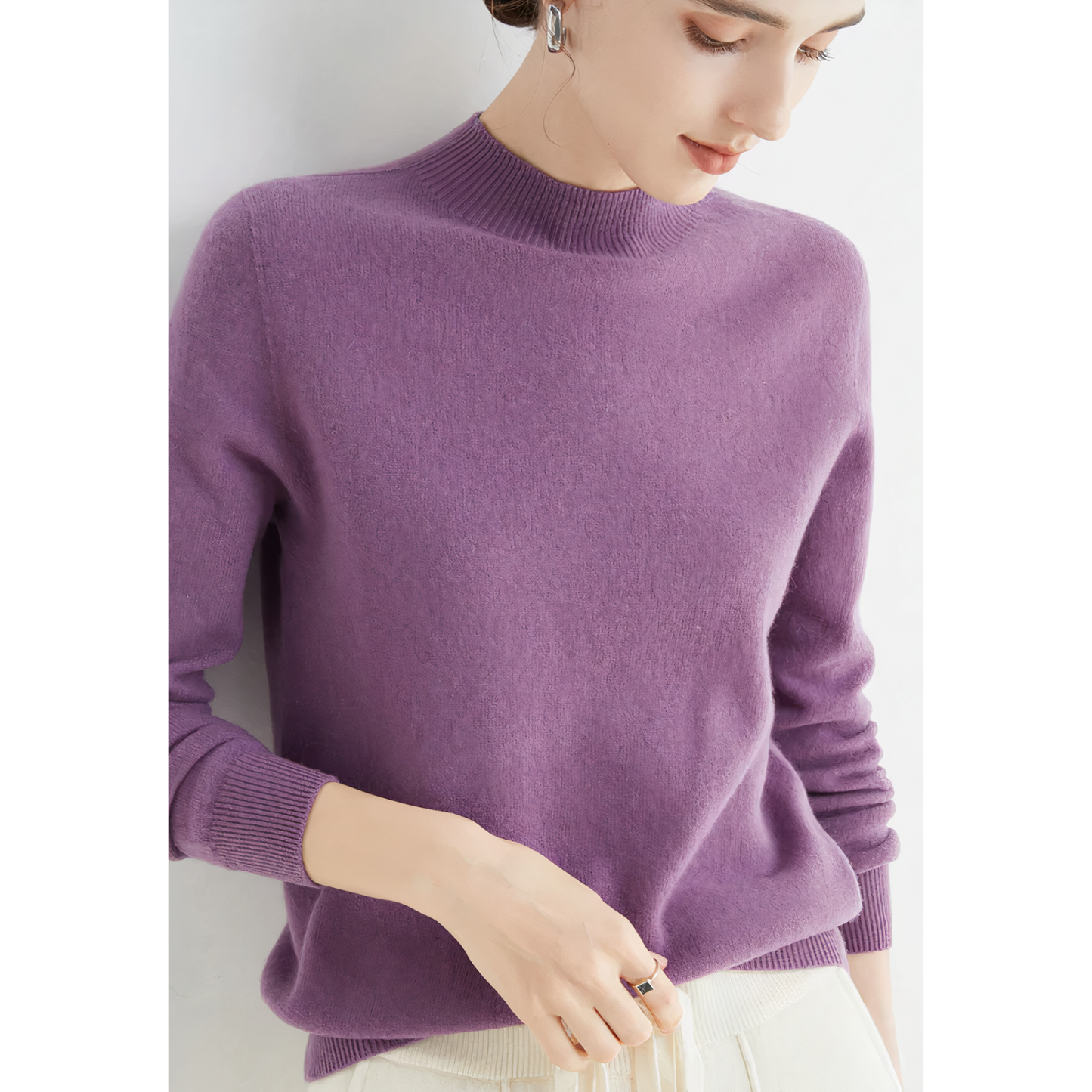 Cerise - Pull tricoté en cachemire