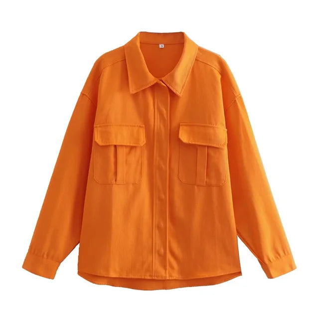 Mary - manteau d'été streetwear orange vintage
