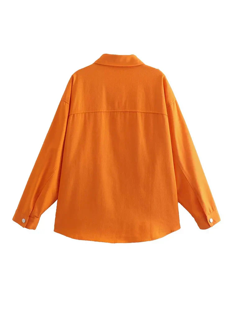 Mary - manteau d'été streetwear orange vintage