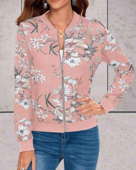Blythe - veste florale chaude et élégante avec fermeture éclair intégrée