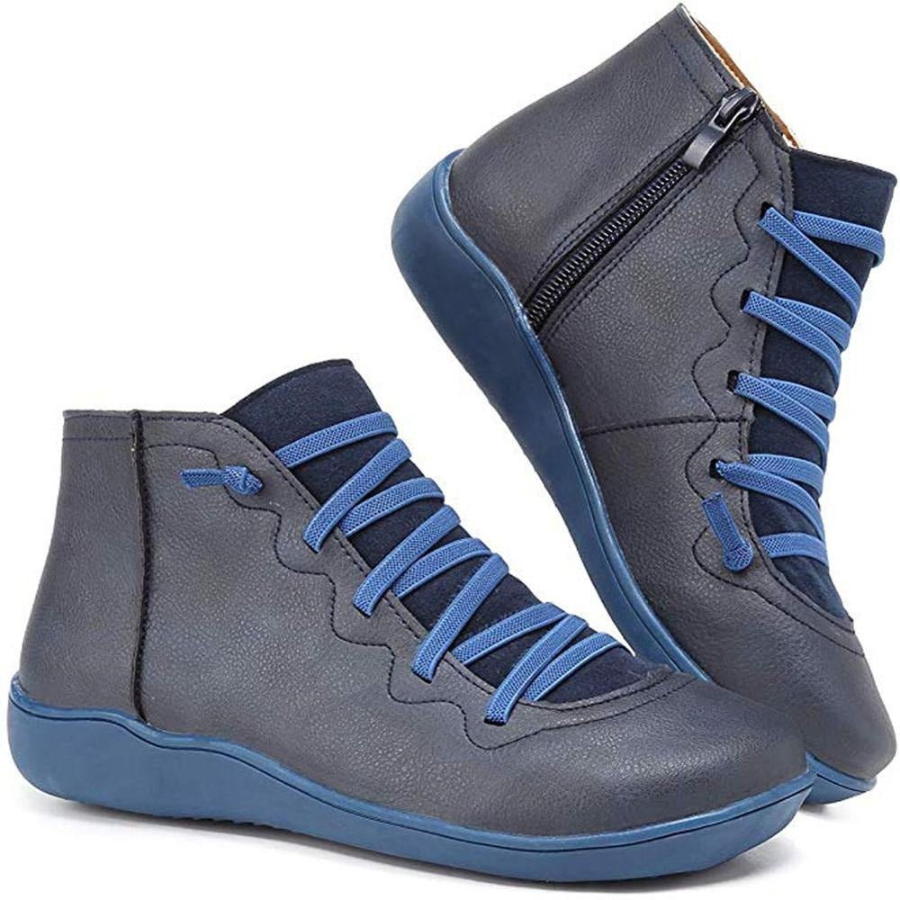 Axellea | Bottines à Lacets et Fermeture Éclair Latérale, Cuir Premium, Tige Basse