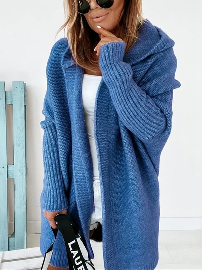 Manteau longueur genou avec capuche pour femme