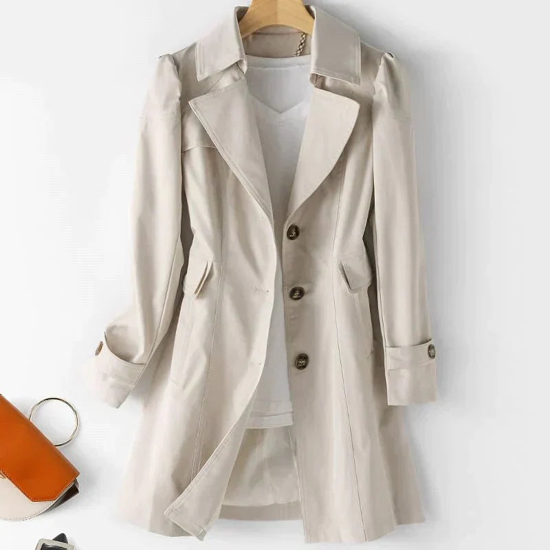 Beatrice - trench-coat chic à manches bouffantes