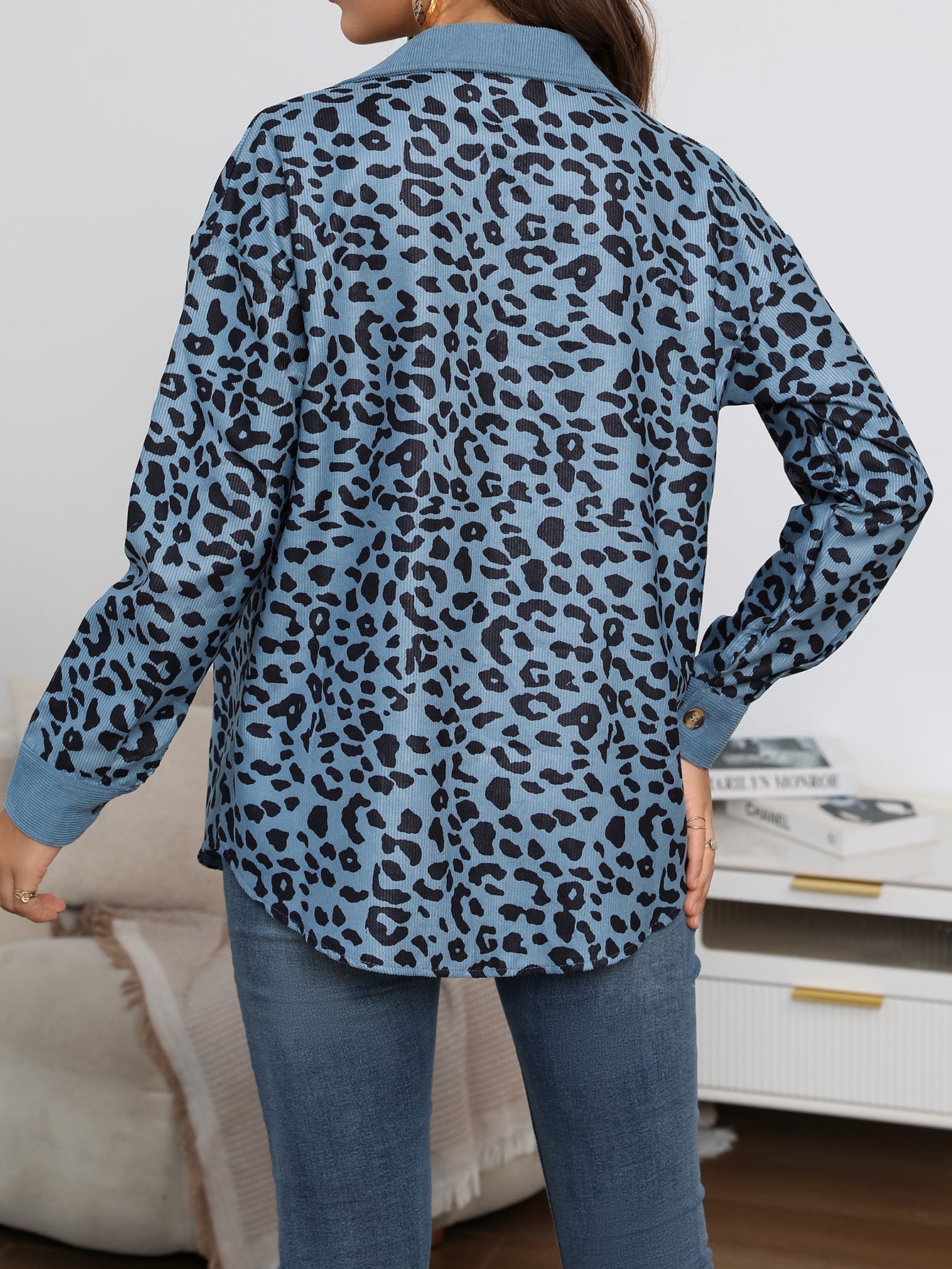 Khrystalline - Veste chemise à imprimé léopard