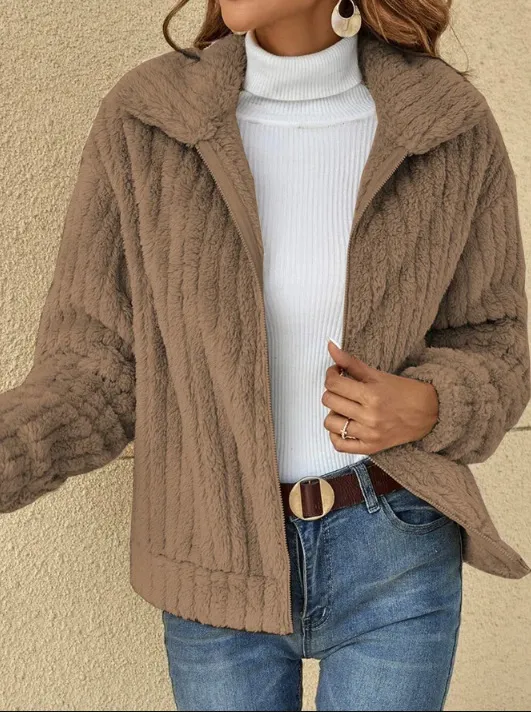 Veste polaire courte avec fermeture éclair