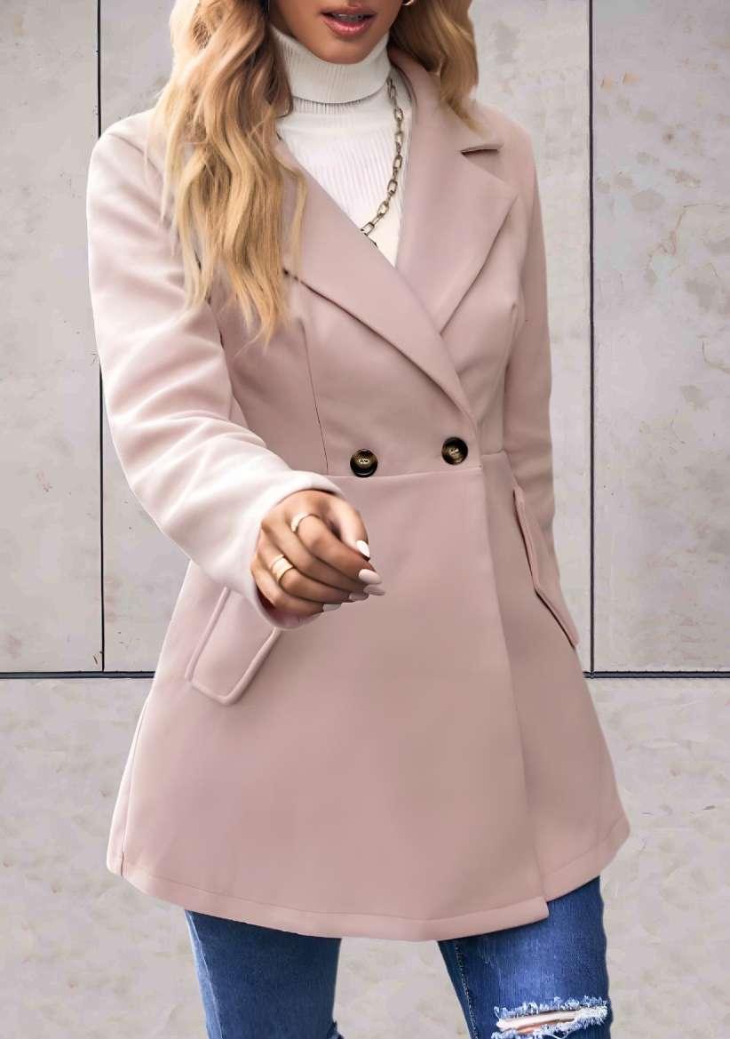 Franxine - Manteau long et chic avec poches latérales et boutons