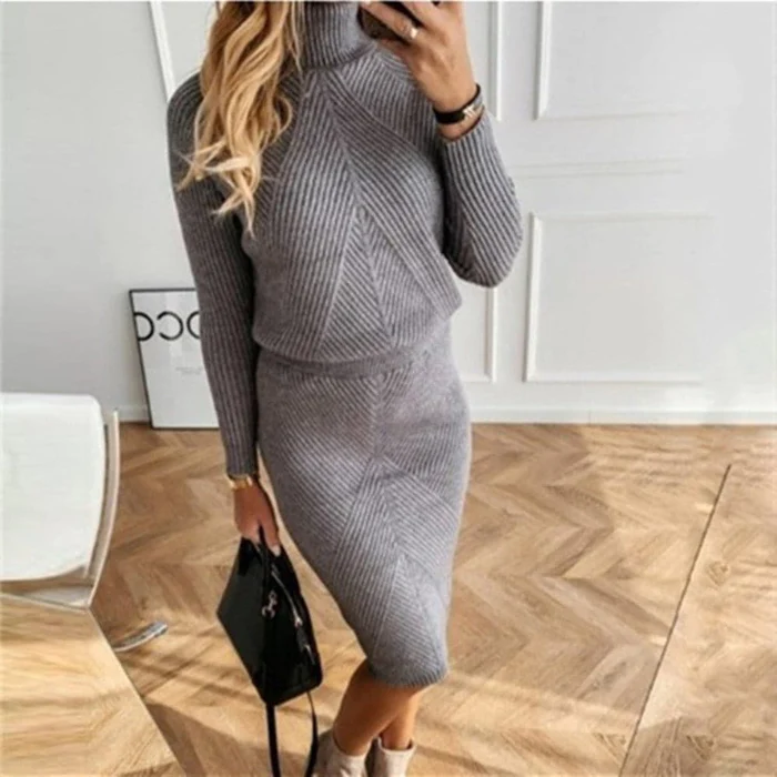 Robe pull confortable - Douceur et chaleur - Projet Paris - Parfaite pour les journées d'hiver - Disponible en plusieurs tailles