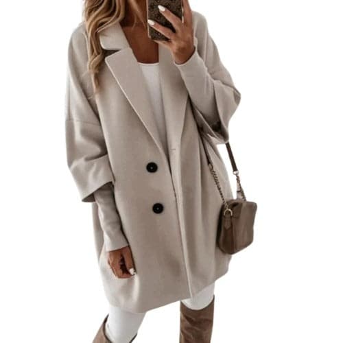 Catherine - élégant manteau souple à double boutonnage