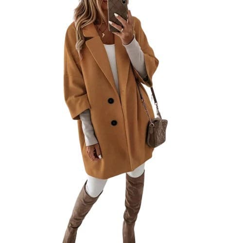 Catherine - élégant manteau souple à double boutonnage