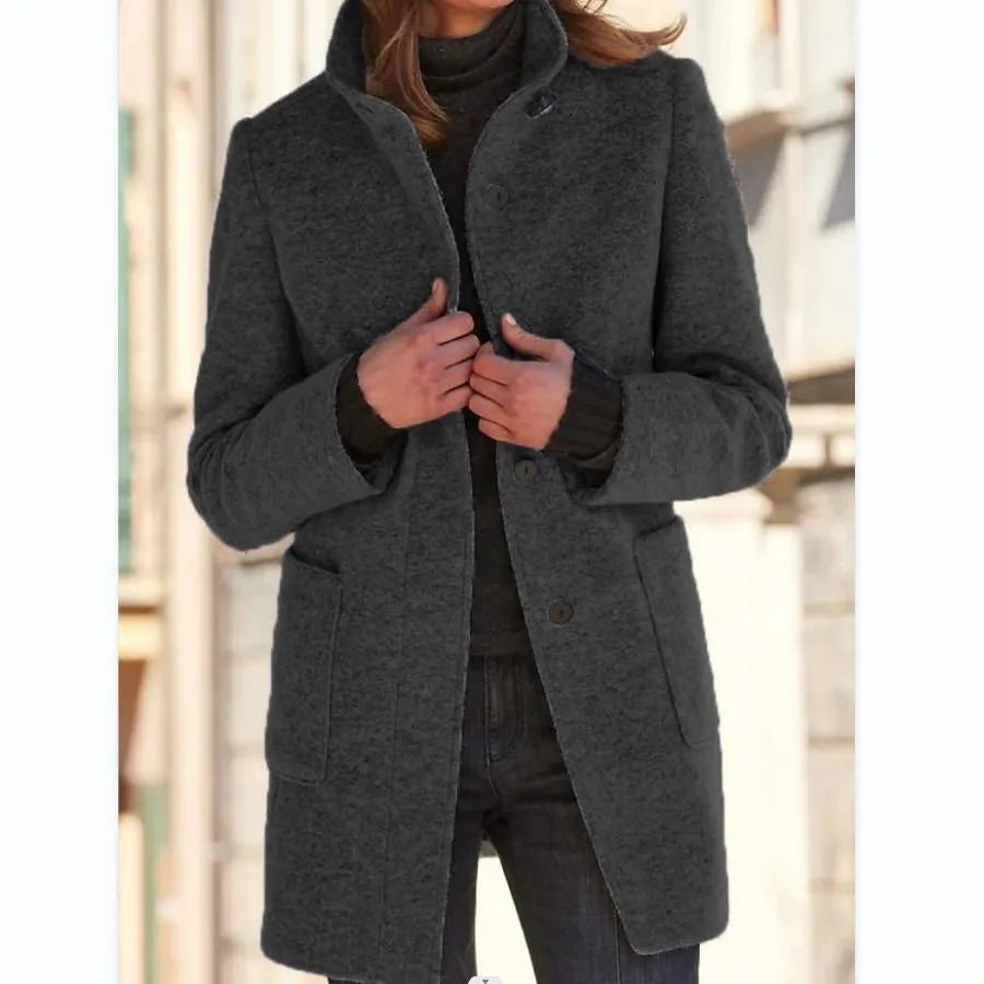 Manteau à col montant pour femme