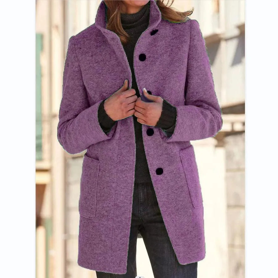 Manteau à col montant pour femme