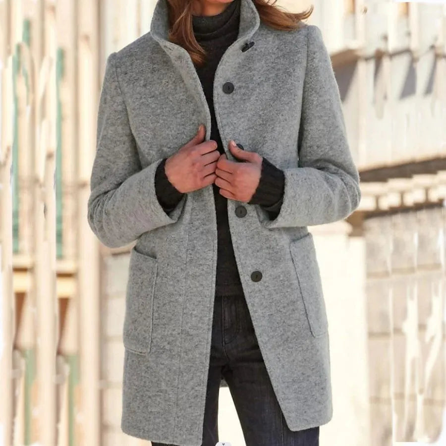 Manteau à col montant pour femme