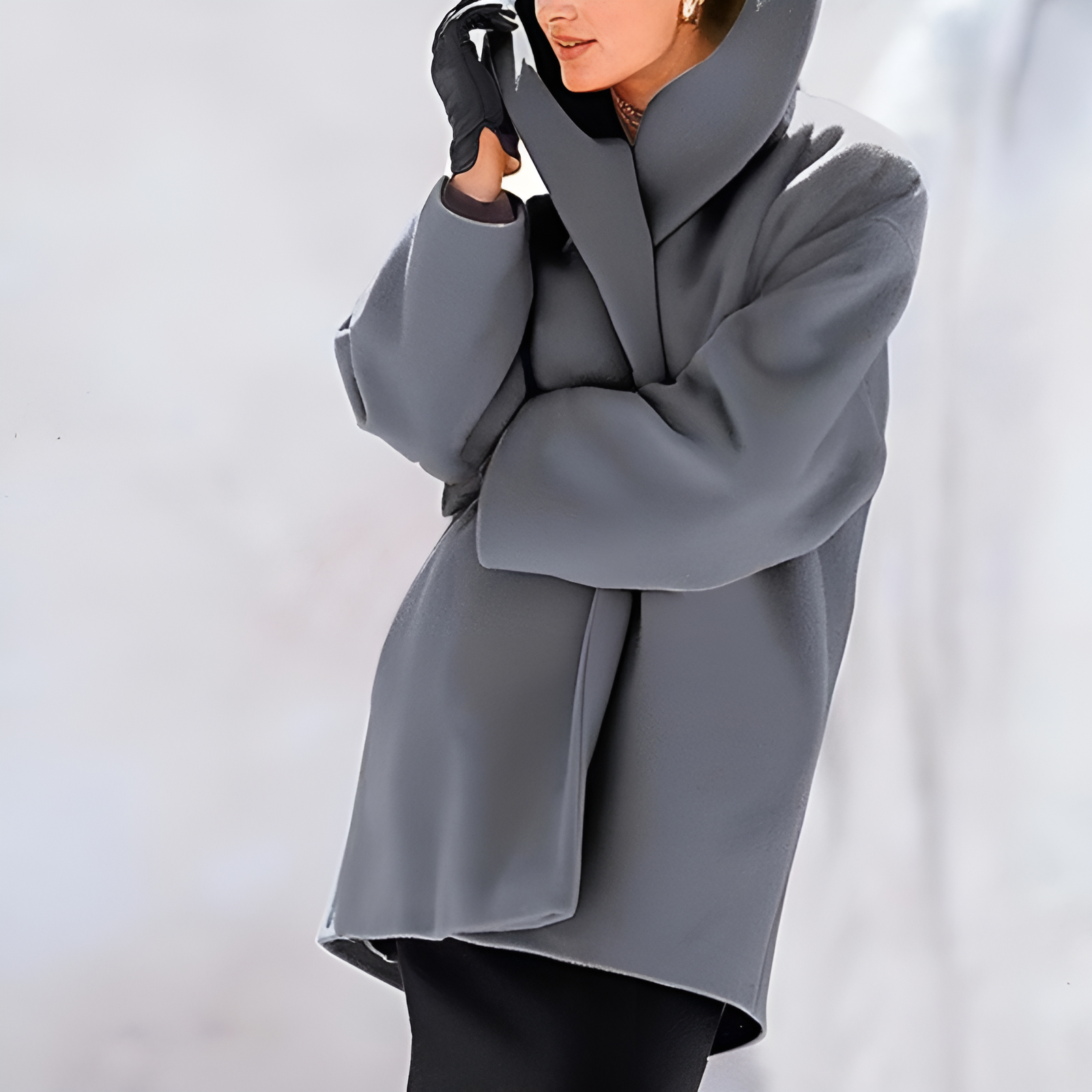 Manteau élégant à large col pour femmes