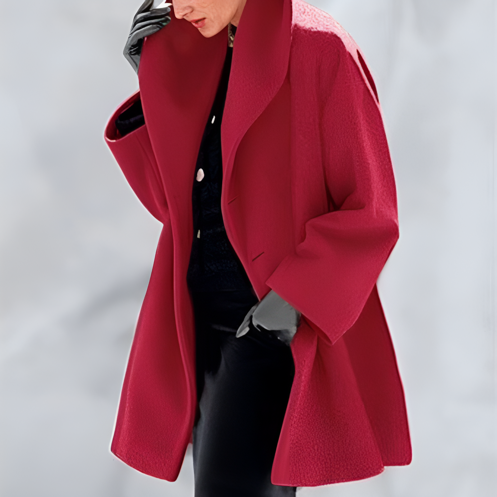 Manteau élégant à large col pour femmes