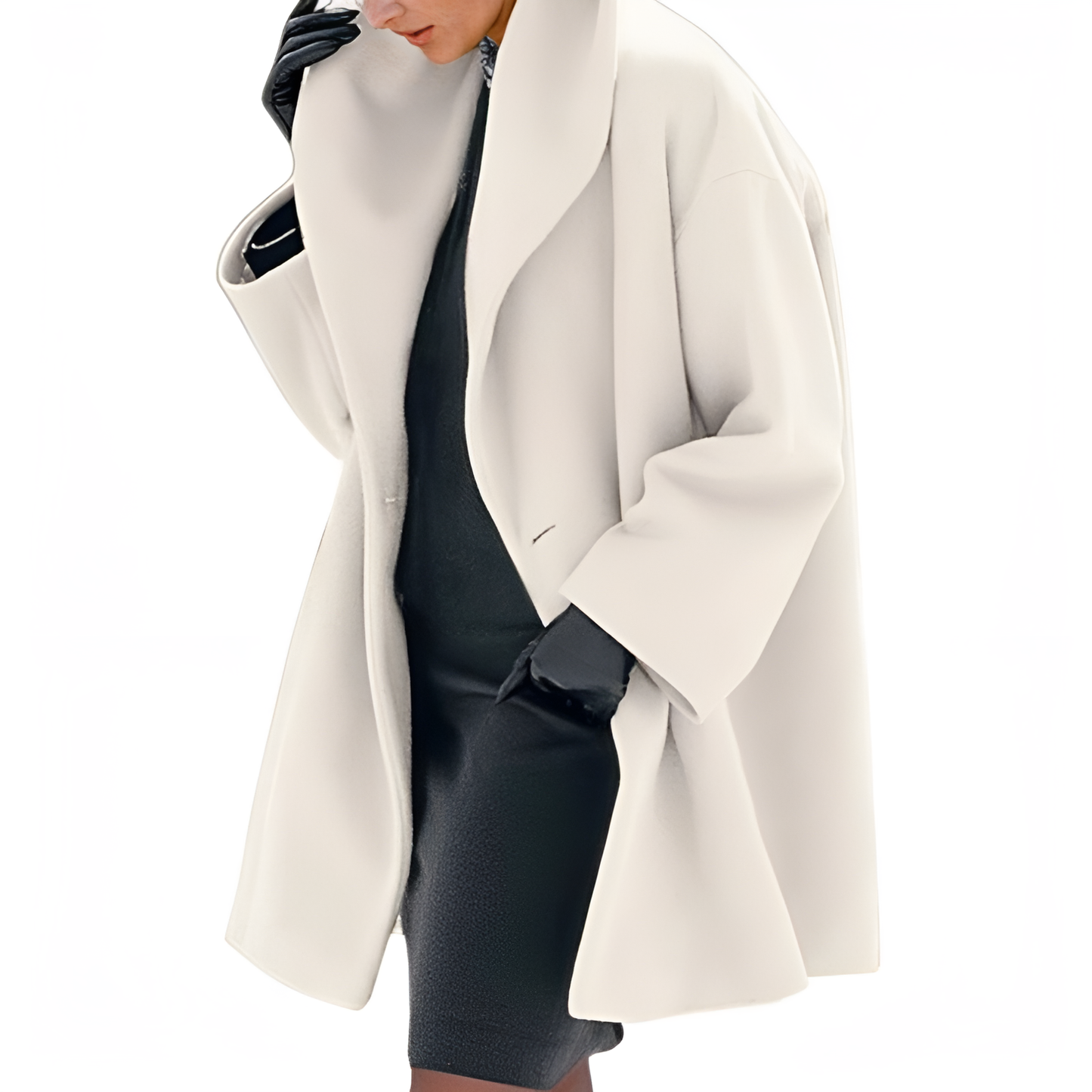 Manteau élégant à large col pour femmes