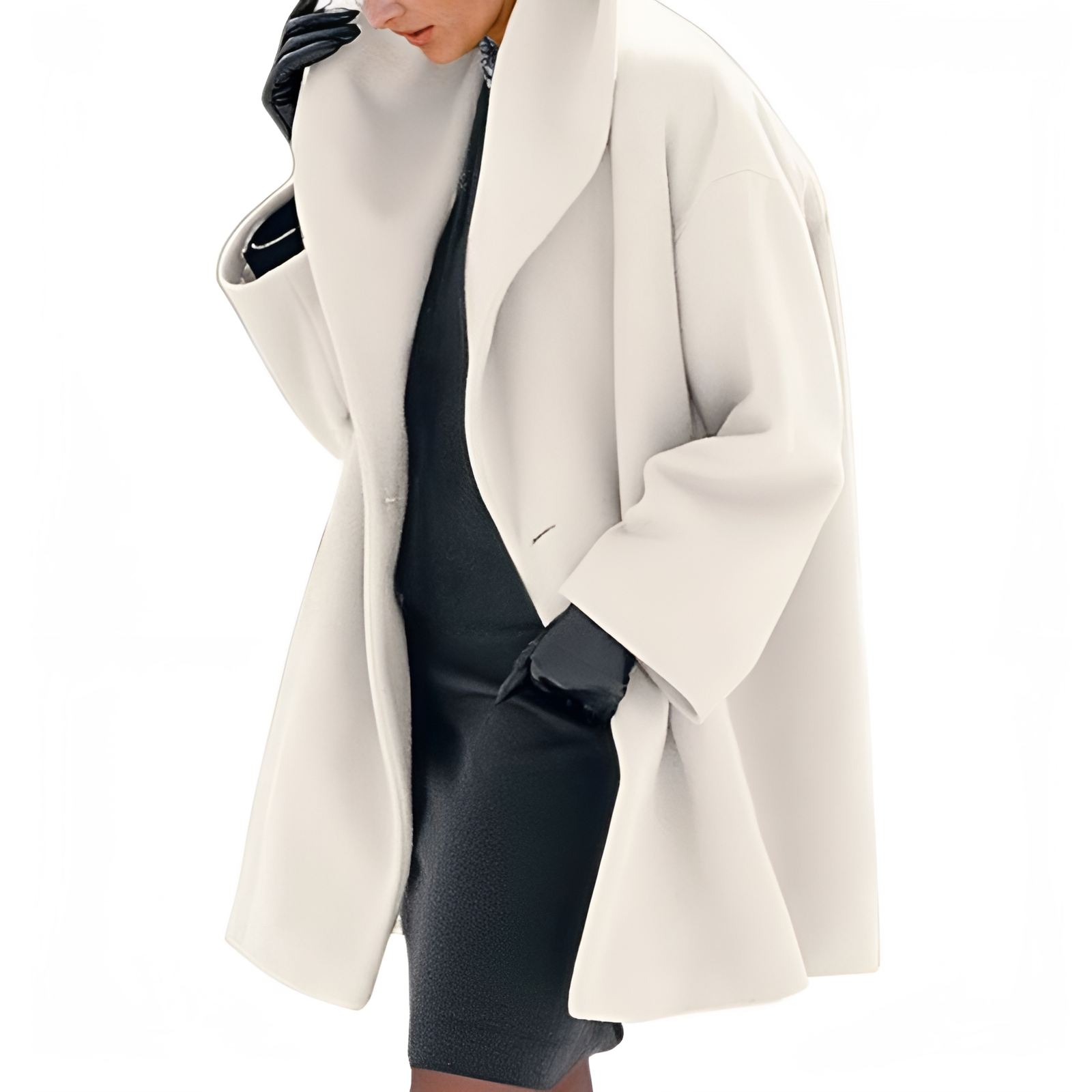 Manteau élégant à large col pour femmes