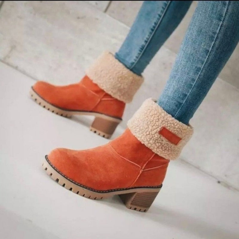 Claire - Bottines à talon et fourrure