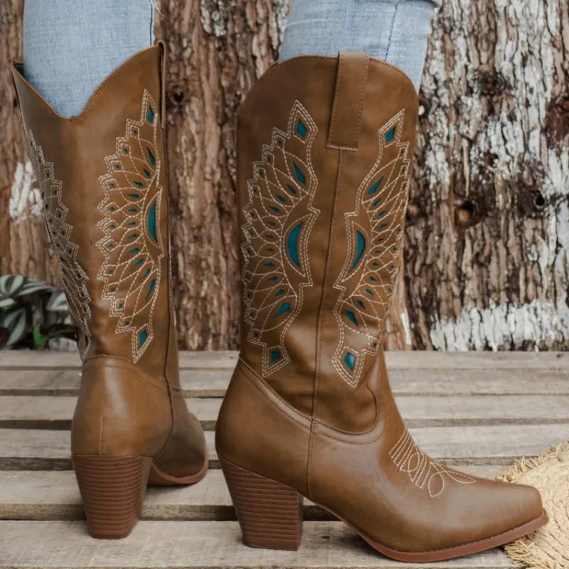 Manon - Bottes brunes à hauteur de genou