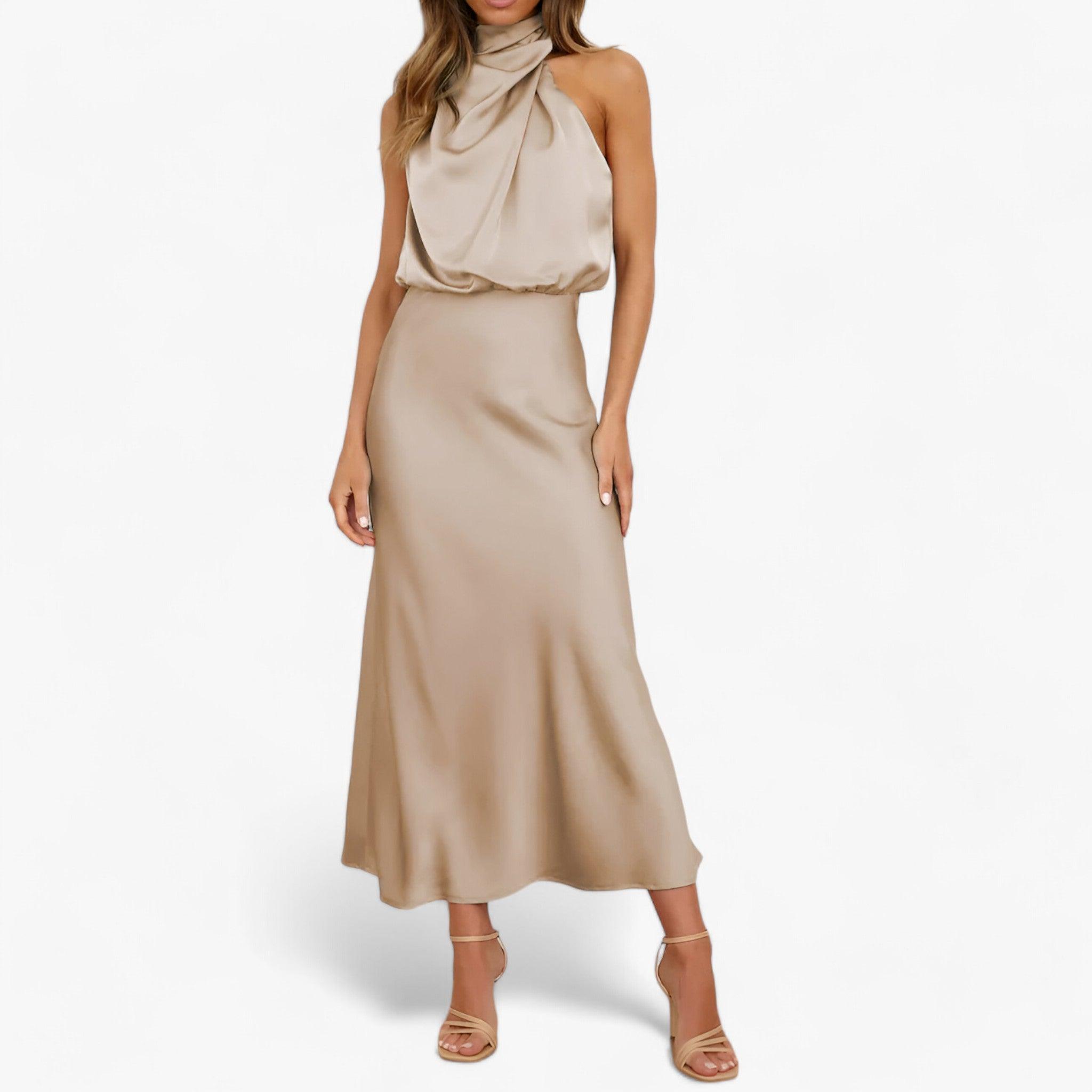 Robe longue en satin - Luxueuse et flatteuse - Projet Paris - Tissu soyeux