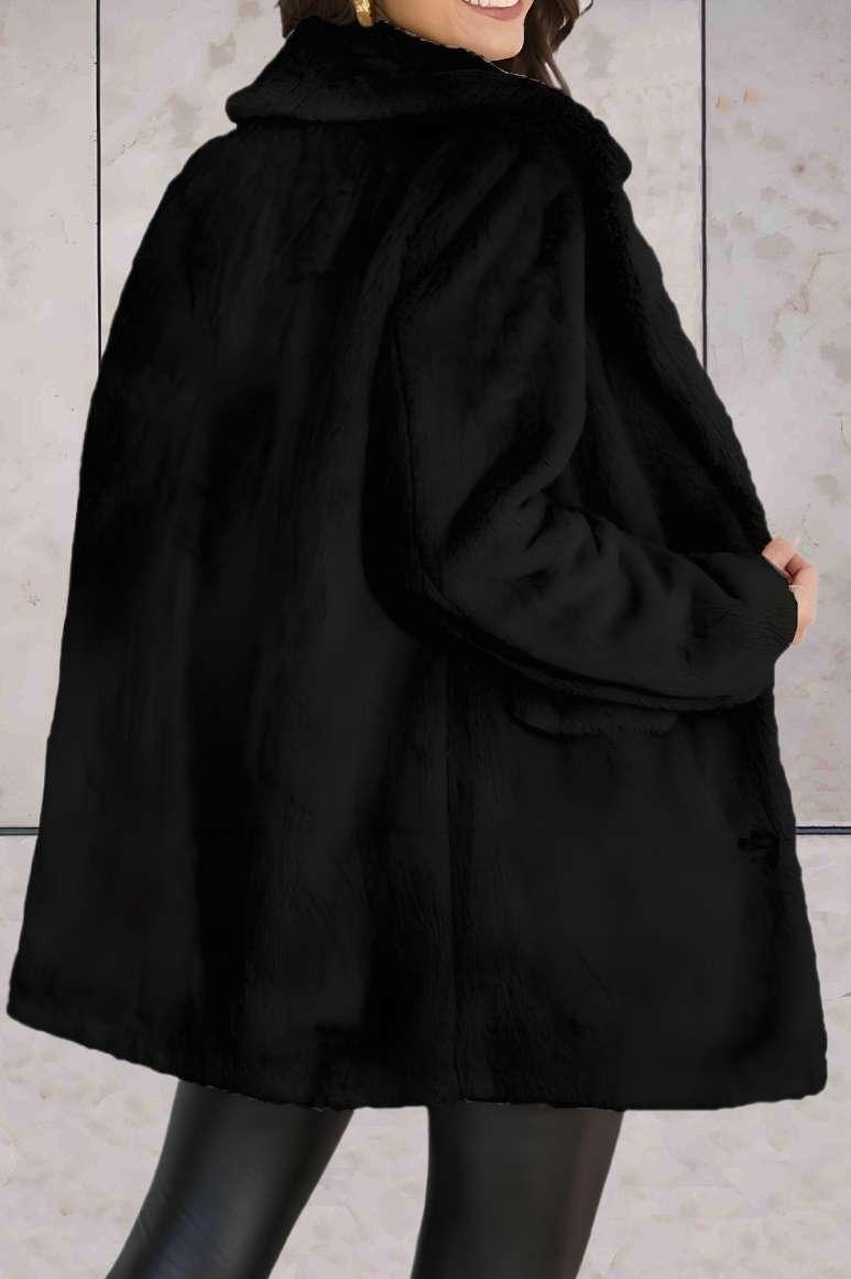 Princesse - Faux blouson surdimensionné et épais allongé avec grand col et poches latérales