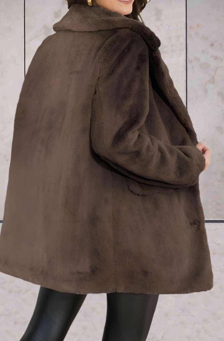 Princesse - Faux blouson surdimensionné et épais allongé avec grand col et poches latérales
