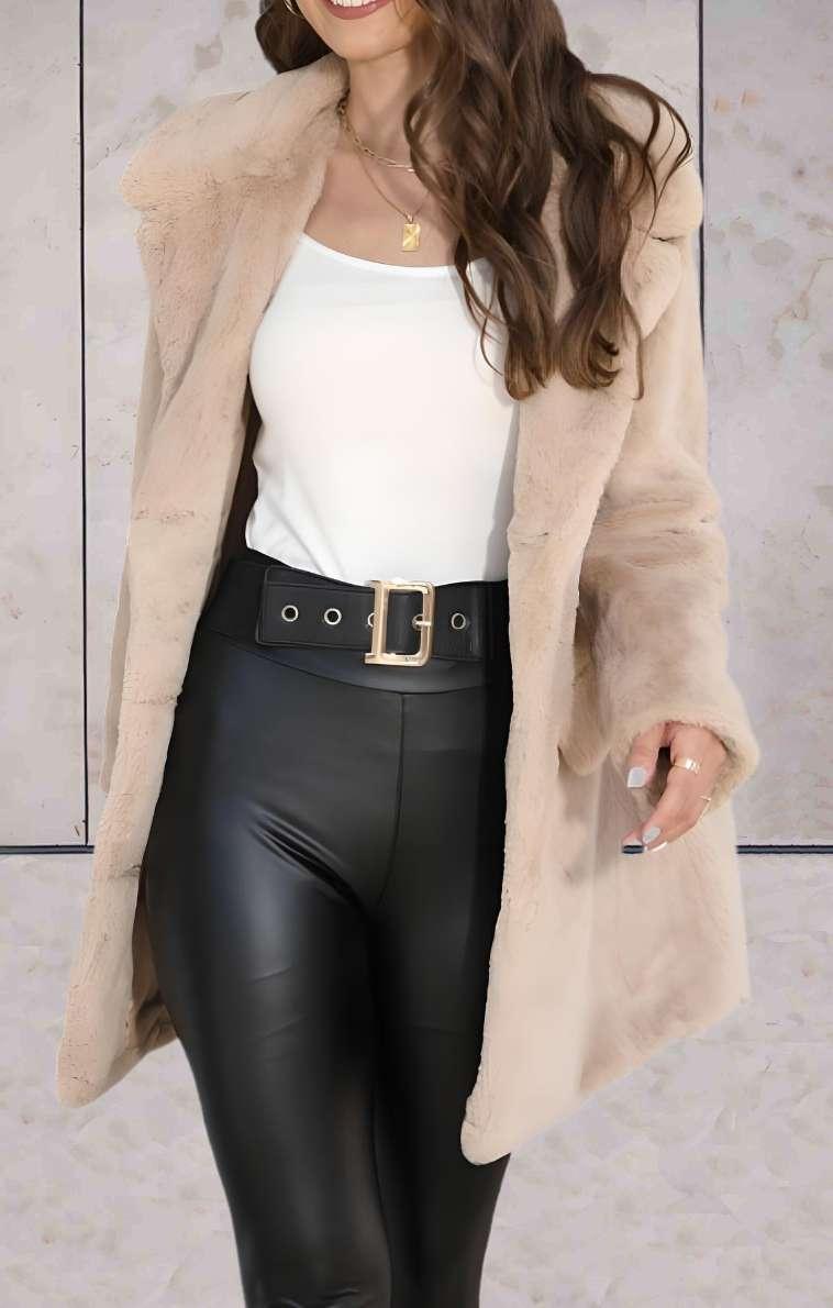 Princesse - Faux blouson surdimensionné et épais allongé avec grand col et poches latérales