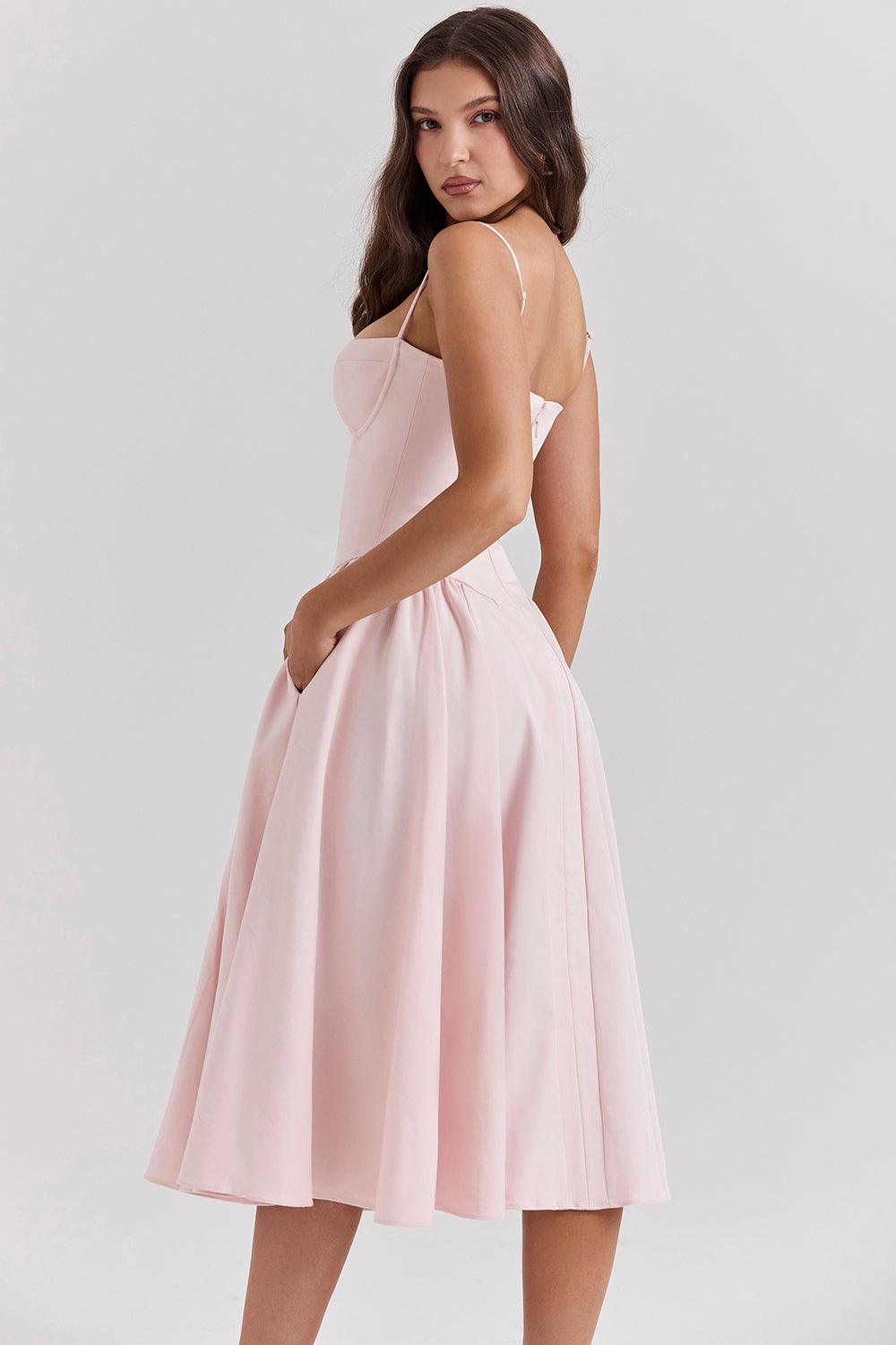Robe midi corset en sergé - Cintrée et élégante - Projet Paris - Confort ajusté