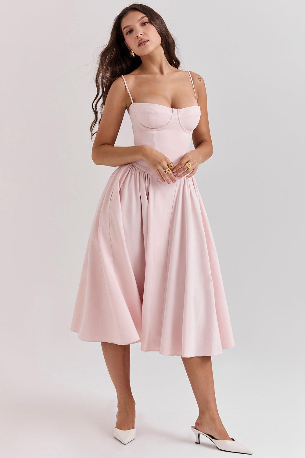 Robe midi corset en sergé - Cintrée et élégante - Projet Paris - Confort ajusté