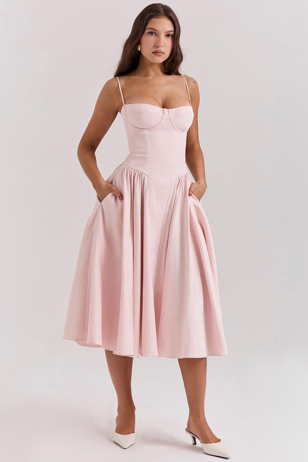 Robe midi corset en sergé - Cintrée et élégante - Projet Paris - Confort ajusté