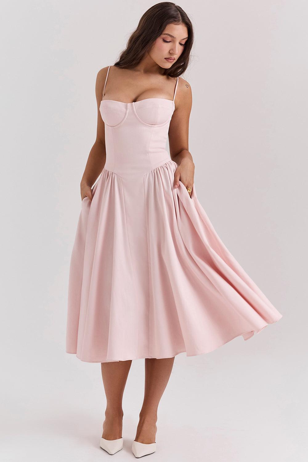 Robe midi corset en sergé - Cintrée et élégante - Projet Paris - Confort ajusté