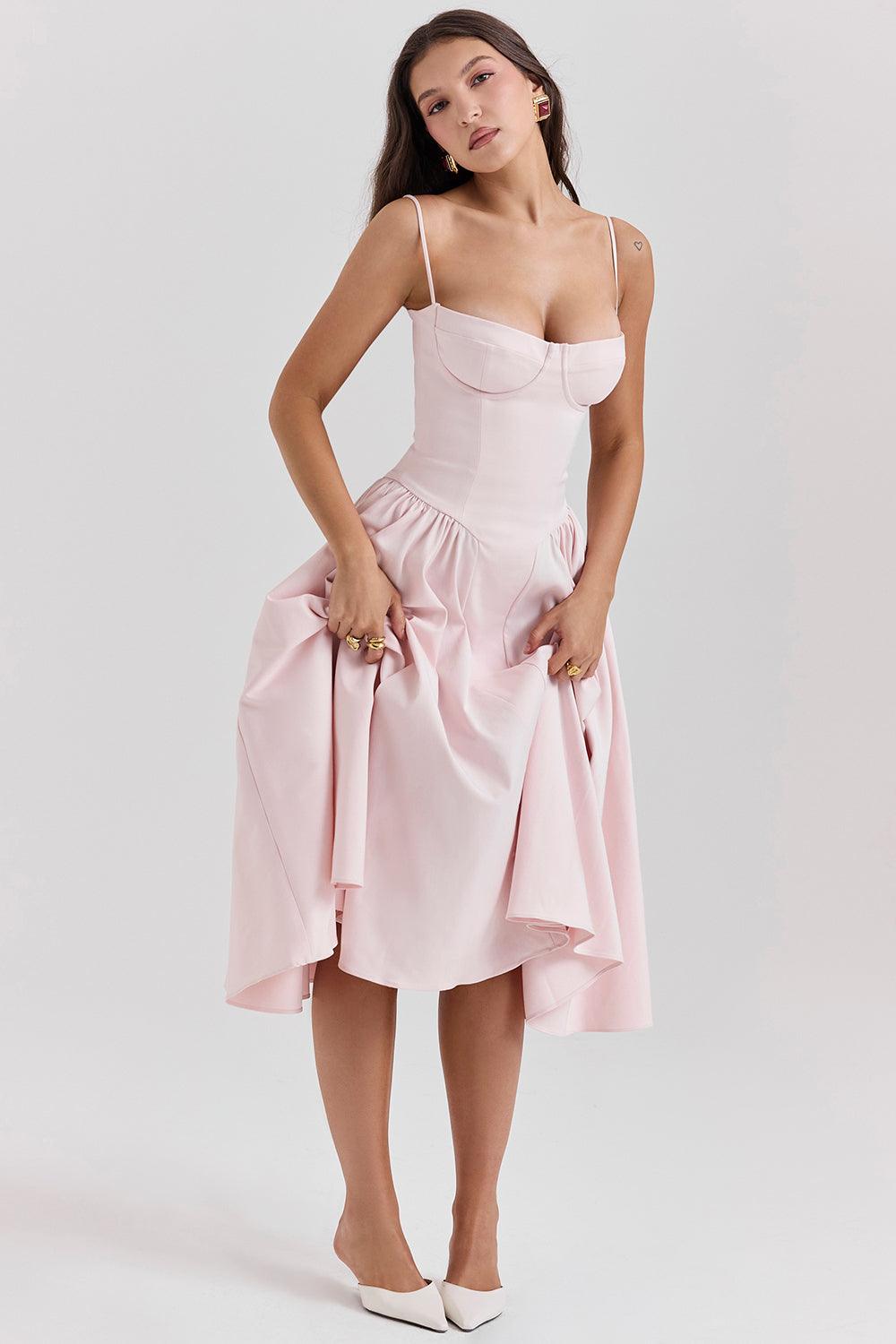 Robe midi corset en sergé - Cintrée et élégante - Projet Paris - Confort ajusté