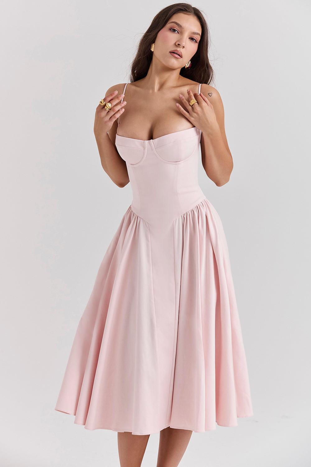 Robe midi corset en sergé - Cintrée et élégante - Projet Paris - Confort ajusté