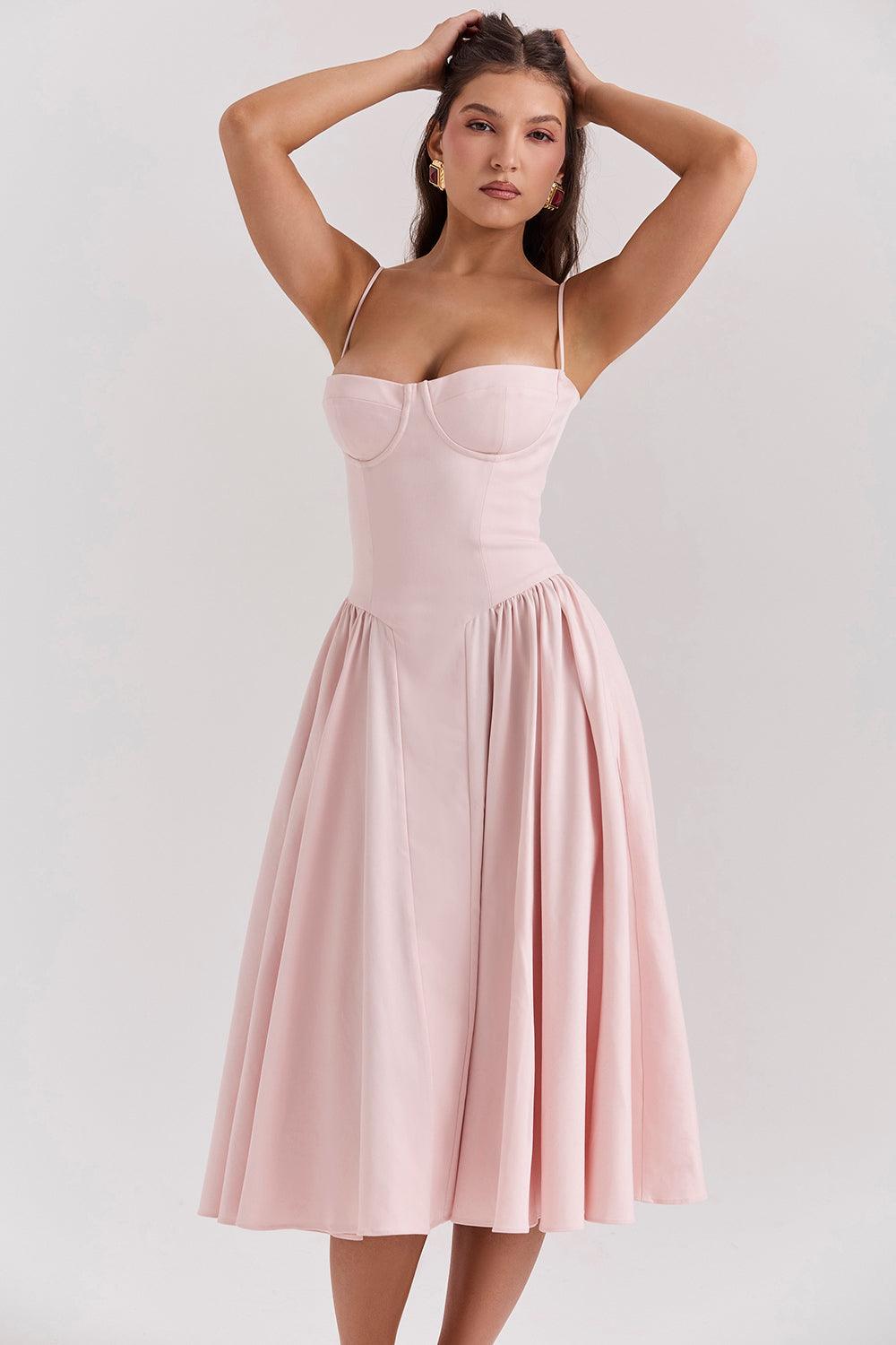 Robe midi corset en sergé - Cintrée et élégante - Projet Paris - Confort ajusté