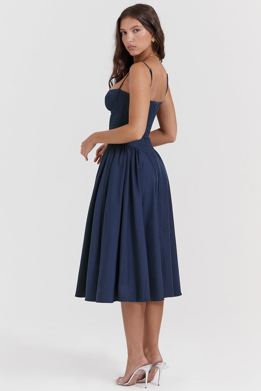 Robe midi corset en sergé - Cintrée et élégante - Projet Paris - Confort ajusté