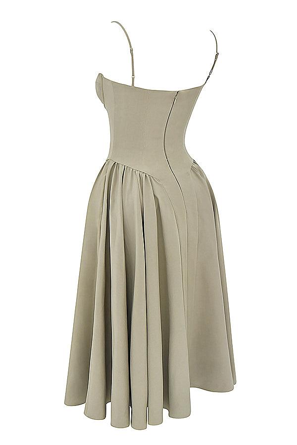 Robe midi corset en sergé - Cintrée et élégante - Projet Paris - Confort ajusté
