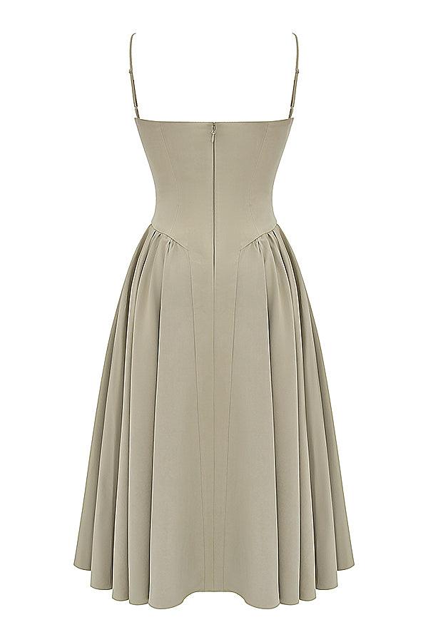 Robe midi corset en sergé - Cintrée et élégante - Projet Paris - Confort ajusté