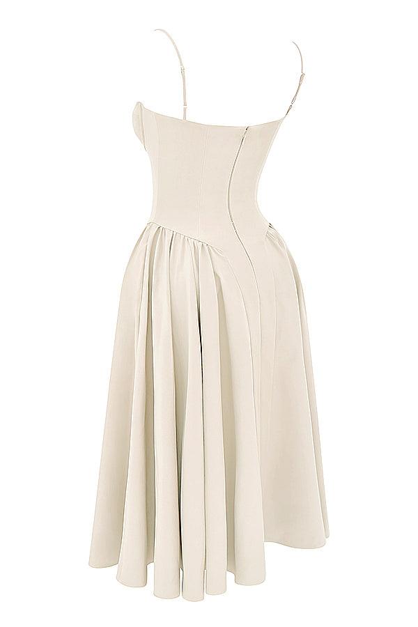 Robe midi corset en sergé - Cintrée et élégante - Projet Paris - Confort ajusté
